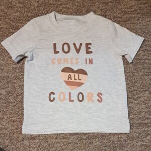 Cartier Kids 'Love Comes in All Colors' Tee - Gray and Brown